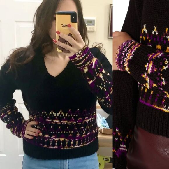 Scotch & Soda Maison Scotch Metallic Fair Isle Wool-Blend Sweater | medium | cro - Picture 3 of 12